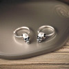 Men's Silver Skull Hoop Earrings