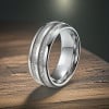 8mm Bague mariage personnalisee alliance tungstene fibre blanche