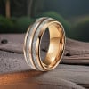 8mm D Bague mariage personnalisee alliance tungstene fibre blanche
