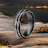 Bague mariage personnalisee alliance tungstene fibre blanche