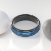 Bague personnalisee tungstene homme alliance bleue multifacette