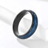 Bague personnalisee tungstene homme alliance bleue multifacette