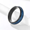 Bague personnalisee tungstene homme alliance bleue multifacette