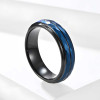 Bague personnalisee tungstene homme alliance bleue multifacette