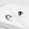 Boucles d'oreilles homme clous yin yang acier