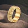 Bague personnalisee anneau homme acier motif relief