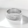 Bague personnalisee anneau homme acier motif relief