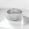 Bague personnalisee anneau homme acier motif relief