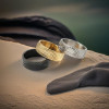 Bague personnalisee anneau homme acier motif relief