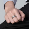 Bague personnalisee anneau homme acier motif relief