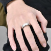 Bague homme anti stress tournant acier martelee personnalisable