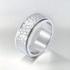 Bague homme anti stress tournant acier martelee personnalisable