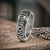 Antistressring voor heren, roterende stalen vikingrunen, aanpasbaar