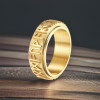 Men's anti-stress ring rotating steel Viking runes customizable