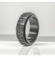 Bague homme en acier – Anneau tournant anti-stress avec runes vikings