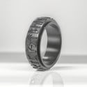 Anello antistress da uomo rotante in acciaio rune vichinghe personalizzabile