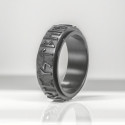 Men's anti-stress ring rotating steel Viking runes customizable