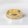 Bague homme anti stress tournant acier runes viking personnalisable