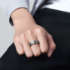 Bague homme anti stress tournant acier runes viking personnalisable
