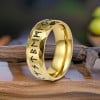 Men's ring with viking runes steel ring
