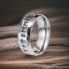 Bague homme anneau acier runes viking