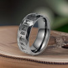 Bague homme anneau acier runes viking
