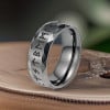Bague homme anneau acier runes viking
