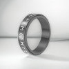 Bague personnalisee homme anti stress tournant acier runes viking