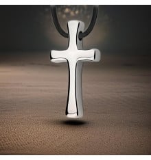 Men's tungsten cross pendant polished finish