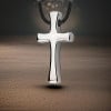Men's tungsten cross pendant polished finish