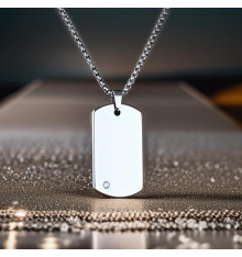 Personalized men's tungsten military dog ​​tag pendant