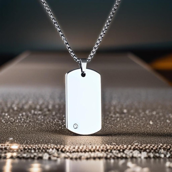 Ciondolo piatto militare da uomo personalizzato in tungsteno