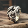 Men's Sterling Silver Dragon Open Ring