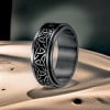 Bague homme anneau tournant antistress acier noeud celtique