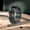 Bague homme anneau tournant antistress acier noeud celtique