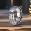 Bague homme anneau tungstene facetttee