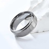 B Bague homme anneau tungstene facetttee