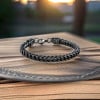 Bracelet homme chaine acier plaque noir