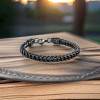 Bracelet homme chaine acier plaque noir