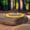Bracelet homme chaine acier plaque noir