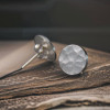 Sterling Silver round stud earrings with hammered finish