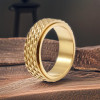Bague homme anneau ecaille serpent anti-stress tournant