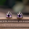 Boucles d'oreilles clous argent griffe oxyde zirconium