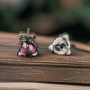 Boucles d'oreilles clous argent griffe oxyde zirconium