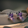 Boucles d'oreilles clous argent griffe oxyde zirconium