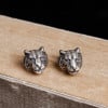 Boucles d'oeilles homme clous tigre argent