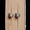 Boucles d'oeilles homme clous tigre argent
