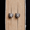Boucles d'oeilles homme clous tigre argent
