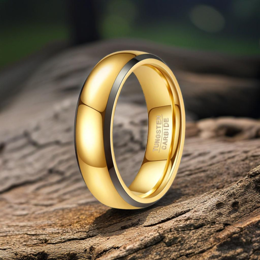 Anello da uomo personalizzato con cupola in tungsteno