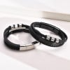 Bracelet personnalisable cuir homme multi ligne gourmette acier
